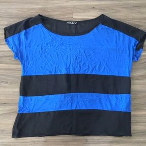 Black and blue loose fitting top